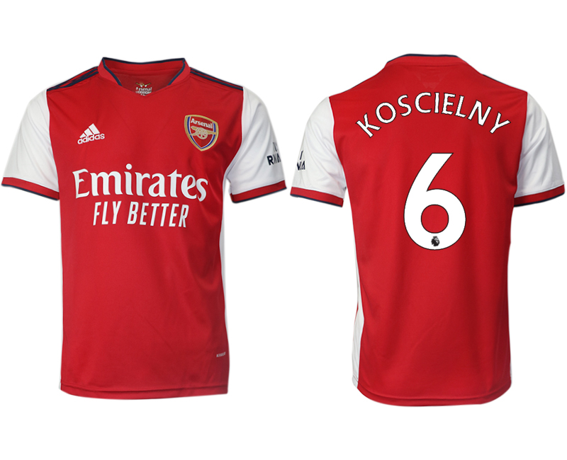 Men 2021-2022 Club Arsenal home aaa version red #6 Soccer Jersey
